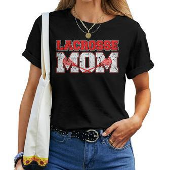 Lacrosse Mom Vintage Retro Lacrosse Stick Sun Gift Women T-shirt - Seseable