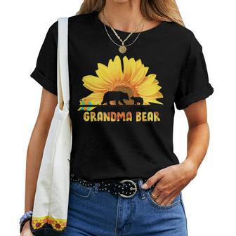 Lam Gap Grandma Sunflower Bear Best Grandma Ever Mothers Women T-shirt - Seseable