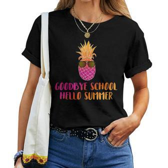 Last Day Of School Shirt Teacher Goodbye School Hello Summer Women T-shirt | Mazezy