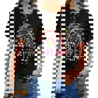 Leopard Rainbow Born On Pi Day Birthday Women Girls Kids Women T-shirt | Mazezy