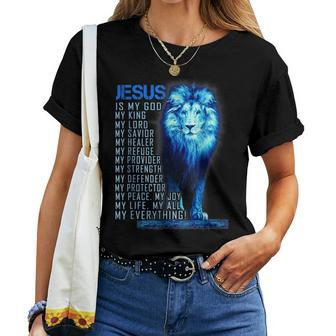 Lion Christian Jesus Is My God King Lord And Savior Women T-shirt | Mazezy
