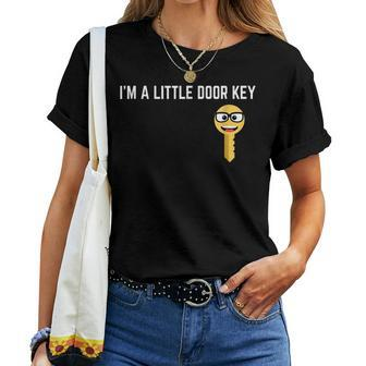 Im A Little Door Key Nerdy Bad Dorky Mom Dad Kids Pun Women T-shirt | Mazezy