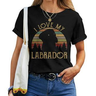 I Love My Black Lab Labrador Funny Lover Mom Dad Themed Gift Women T-shirt - Seseable