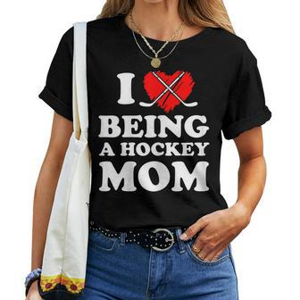 I Love Being A Hockey Mom Costume Hockey Player Mommy Women T-shirt | Mazezy