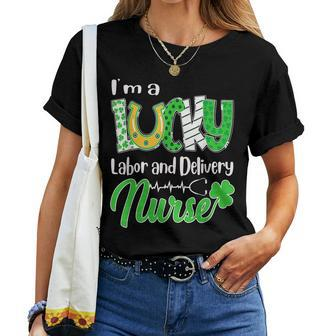 Im A Lucky Labor And Delivery Nurse St Patricks Day Women T-shirt - Thegiftio UK