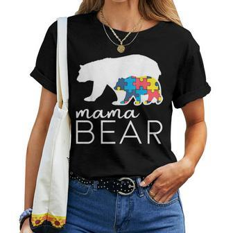 Mama Bear Autism Mom For Women Women T-shirt - Seseable