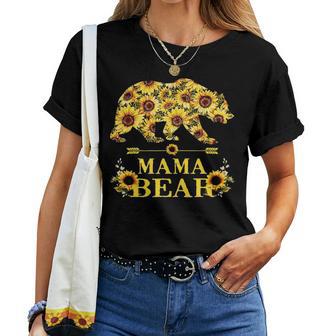 Mama Bear Sunflower Mothers Day Gift Women T-shirt - Seseable