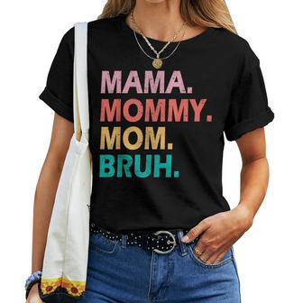 Mama Mommy Mom Bruh Mothers Day Vintage Funny Mother Gift For Womens Women Crewneck Short T-shirt - Thegiftio UK