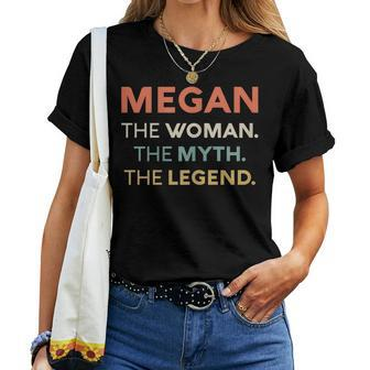 Megan The Woman The Myth Legend Name Personalized Women Women T-shirt - Seseable