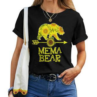 Mema Bear Sunflower Mom Women T-shirt | Mazezy
