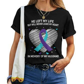 In Memory Of Husband Suicide Awareness Prevention Wife Women Women T-shirt - Seseable