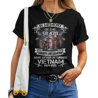 In Memory Of Vietnam Veteran Proud Grandpa And Grandma Women T-shirt - Seseable