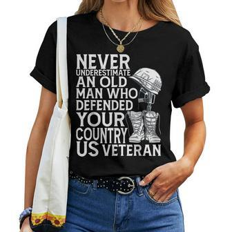 Mens Army Veteran For Proud Veteran Grandpa Dad From Daughter Women T-shirt - Seseable