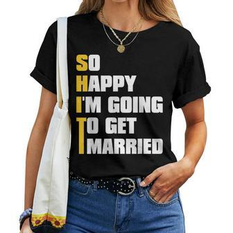 Mens Sarcastic Bachelor Party Stag Groomsmen Getaway Wedding Women T-shirt - Seseable
