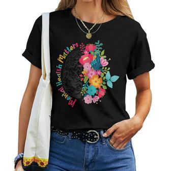 Mental Health Matters Awareness Graphic Love Unity  Gift For Womens Women Crewneck Short T-shirt
