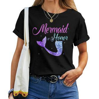 Mermaid Of Honor Maid Bridesmaid Tshirt Women T-shirt | Mazezy UK