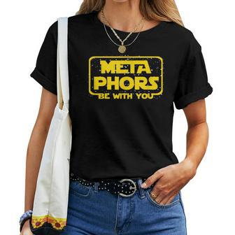 Metaphors Be With You Funny English Teacher Space Women T-shirt - Seseable