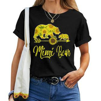 Mimi Bear Sunflower Matching Family Mother Father Women T-shirt | Mazezy