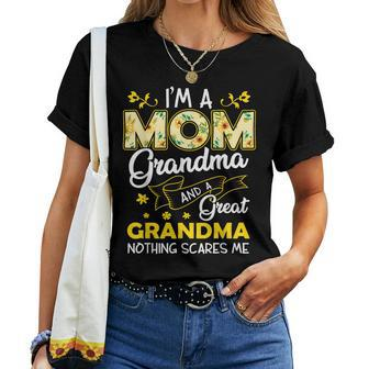 Im A Mom Grandma Great Nothing Scares Me Women T-shirt - Thegiftio UK