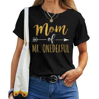 Mom Of Mr Onederful 1St Birthday Women T-shirt | Mazezy
