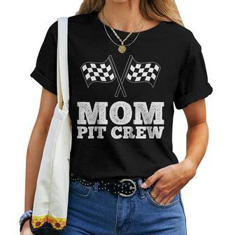 Mom Pit Crew Hosting Car Race Birthday Party Women T-shirt | Mazezy