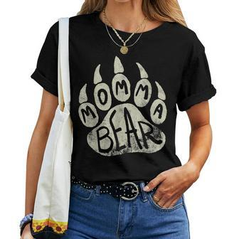 Momma Bear Mama Bear Paw Print Mom Women T-shirt - Thegiftio UK