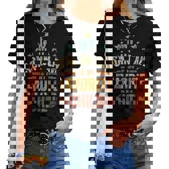 Mother Father Inlaw My Son In Law Is My Favorite Child Women Crewneck Short T-shirt - Thegiftio