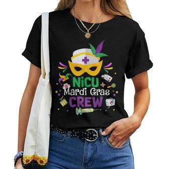 Nicu Nurse Crew Funny Nursing Masks Mardi Gras Carnival Women T-shirt - Seseable