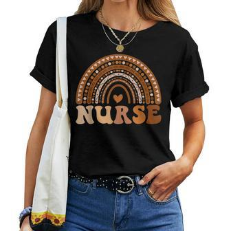 Nurse Rainbow Black History Month Melanin Pride Afro African Women T-shirt - Seseable