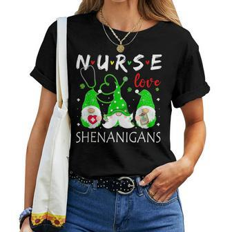 Nurses Love Shenanigans Funny Gnomes Nurse St Patricks Day V10 Women T-shirt - Seseable