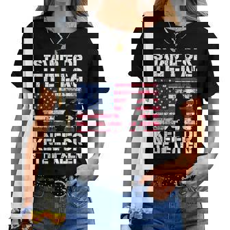 Patriotic Military Veteran American Flag Stand For Men Women Women T-shirt | Seseable CA