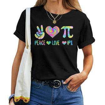 Peace Heart Pi Day Tie Dye Mathematics Science Math Teacher Women T-shirt - Seseable