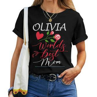 Personalized Named Gifts For Mothers With Olivia Name Women T-shirt - Seseable