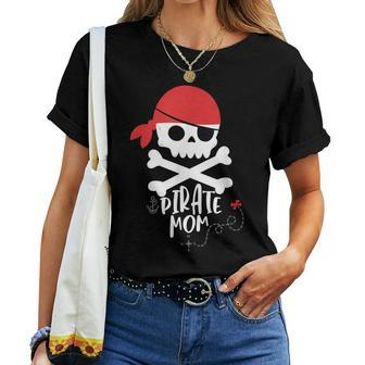 Pirate Mom Birthday Party Skull And Crossbones Night Women T-shirt - Thegiftio UK