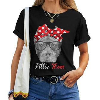 Pittie Mom For Pitbull Dog Loversmothers Day Women T-shirt | Mazezy