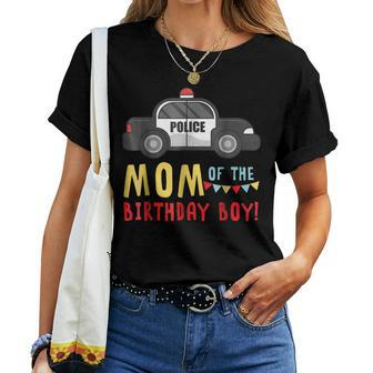 Police Car Mom Of The Birthday Boys Women T-shirt | Mazezy DE