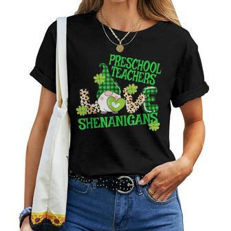 Preschool Teacher St Patricks Day Prek Shenanigans Love V2 Women T-shirt - Seseable