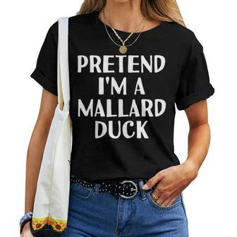 Pretend Im A Mallard Duck Funny Halloween Diy Costume Women T-shirt - Seseable