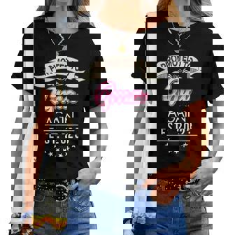 Promoted To Gma Again Est 2023 New Mom Dad Mother Father  Women T-shirt Casual Daily Crewneck Short Sleeve Graphic Basic Unisex Tee