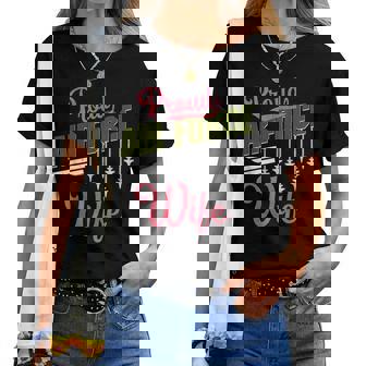 Proud Air Force Wife Pride Military Family Women Women T-shirt | Mazezy