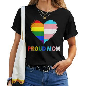 Proud Ally Lgbtq Transgender Proud Mom Proud Trans Mom Pride Women Crewneck Short T-shirt - Thegiftio UK