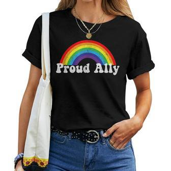 Proud Ally Pride Shirt Gay Lgbt Day Month Parade Rainbow Women T-shirt