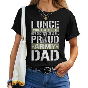 Proud Army Dad Support Military Daughter Women T-shirt - Seseable