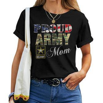 Proud Army Mom With American Flag For Veteran Day Women T-shirt | Mazezy
