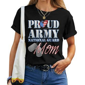 Proud Army National Guard Mom Usa Heart Shirt Women T-shirt