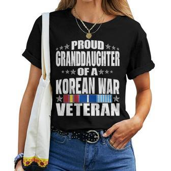 Proud Granddaughter Of A Korean War Veteran Military Family Women T-shirt - Seseable