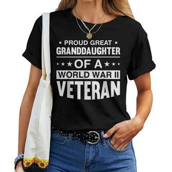 Proud Great Granddaughter Of A World War Ii Veterans Women T-shirt - Seseable