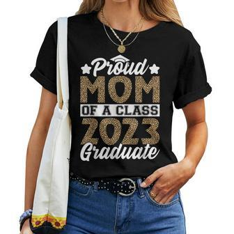 Proud Mom Of A Class Of 2023 Graduate Mother Senior Family Women Crewneck Short T-shirt - Thegiftio UK
