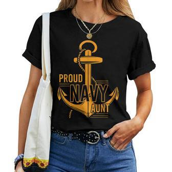 Proud Navy Aunt Veteran Women T-shirt - Seseable