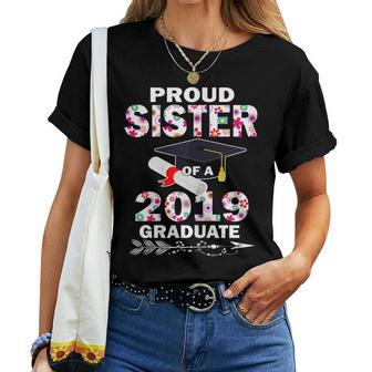 Proud Sister Of A 2019 Graduate Floral Graduation Gi Women T-shirt | Mazezy